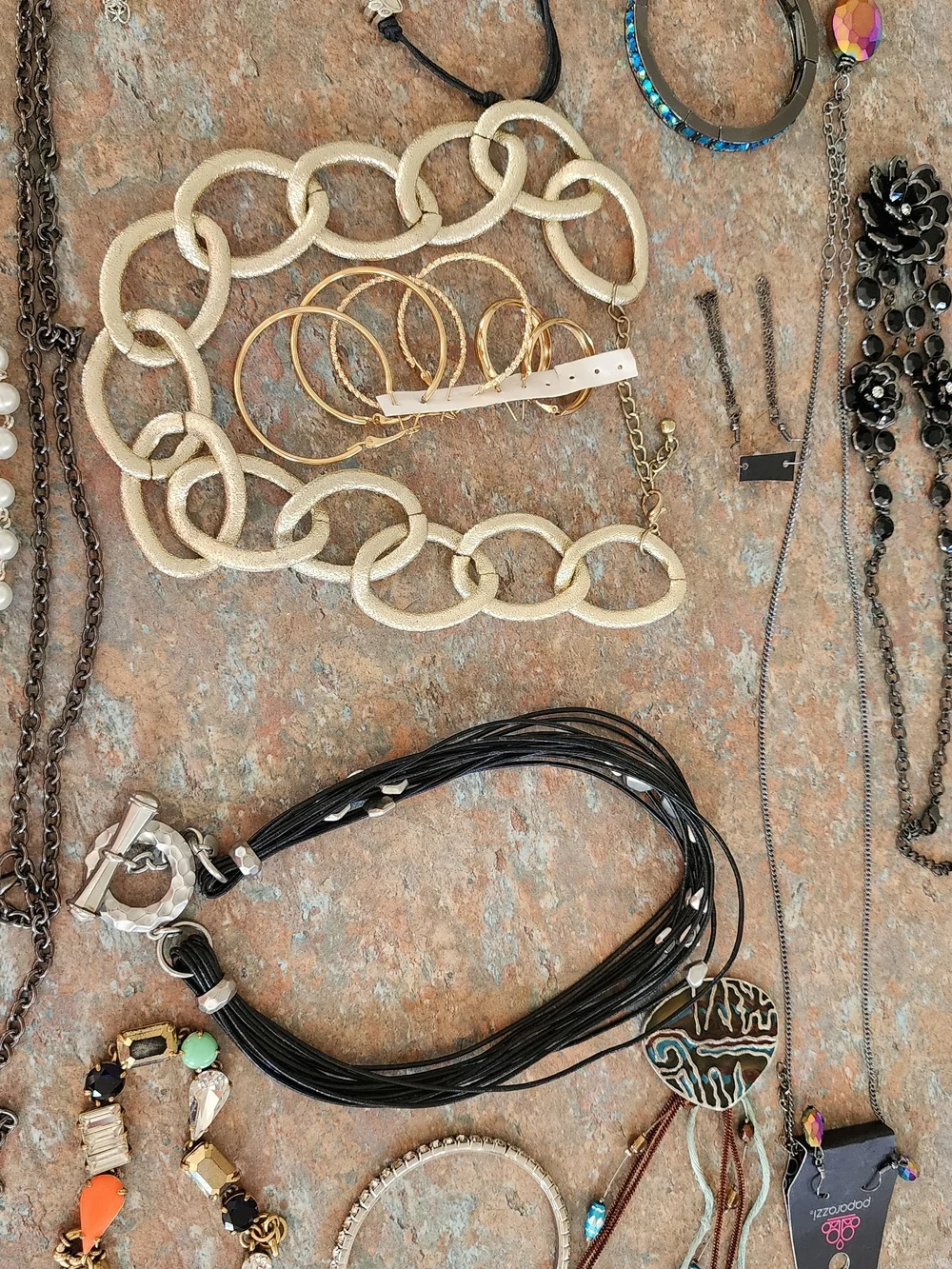 Variety Of Costume Jewelry-Necklaces, Earrings, Bracelets, Matching Sets.